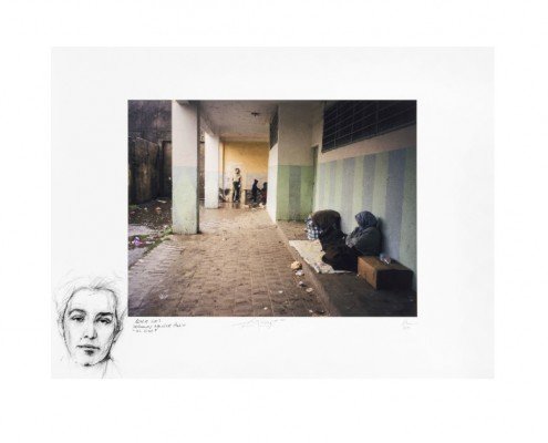 Ernest Pignon-Ernest, Alger 2003 Parcours Audin, 2015, estampe numérique, 40ex, 80x60cm ©Ernest Pignon-Ernest courtesy Galerie Lelong Paris -