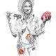Kosta Kulundzic, Marilyn moderne, mon coeur dans ta main... , 2015, tirage pigmentaire rehaussé à la peinture acrylique et à l'encre de Chine, 80x60cm ©Kosta Kulundzic et Editions Bourgeno
