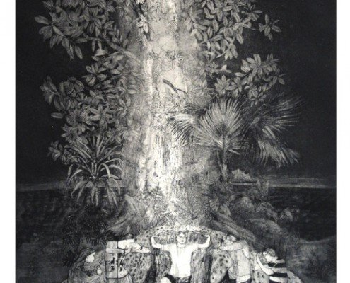 Revelaciones de una noche subtropical, Delfina Estrada, 2011, aquatinte, 43x60cm ©Delfina Estrada