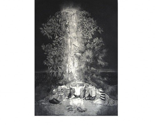 Revelaciones de una noche subtropical, Delfina Estrada, 2011, aquatinte, 43x60cm ©Delfina Estrada -